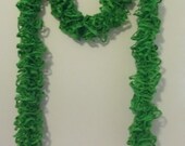 Lime Knitted Ruffle Scarf