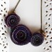 Blue and Pink Sinamay Floral Necklace