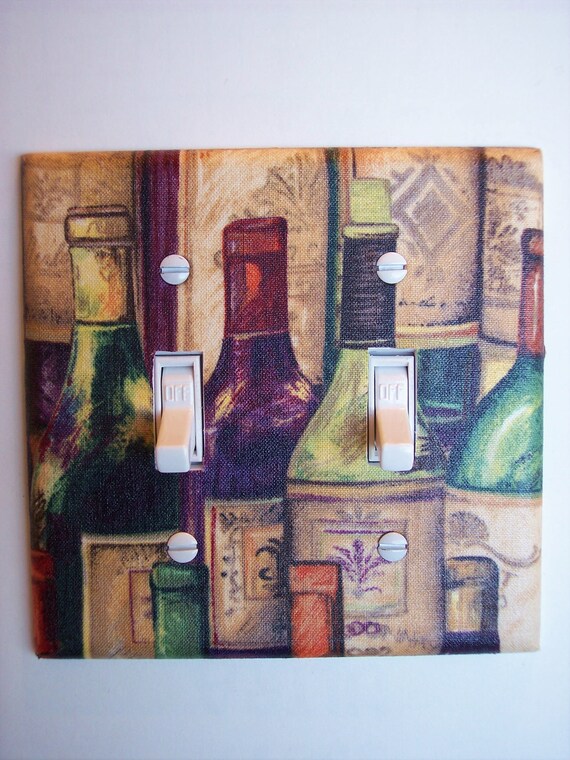 Wine Bottles Double Toggle Switch Plate, wall decor