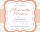 Trendy Baby Dedication Christening Custom Invitation