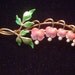 Krementz Rare Art Nouveau 14k enamel Bleeding Hearts pin brooch