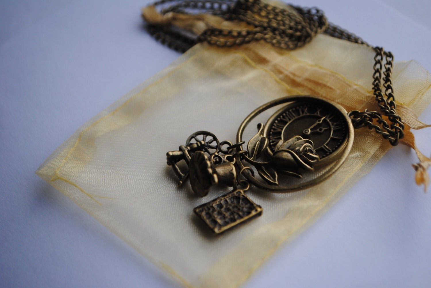 Once Upon A Time Rumbelle (Rumplestiltskin/Belle) Charm Necklace