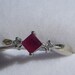 Vintage Gold Ring with Ruby and Diamond Ring 10k white gold