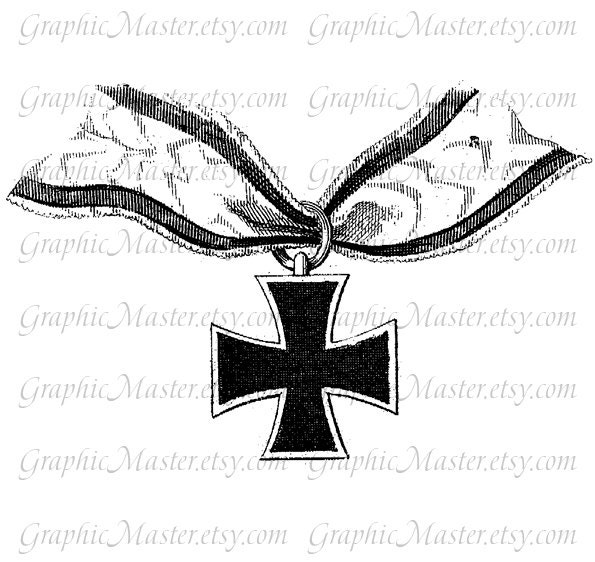 Cross Medal Ribbon Military Digital Collage Sheet Image Download Iron On Transfer Prints Fabric Pillows Tea Towels Burlap Tote Bags a101