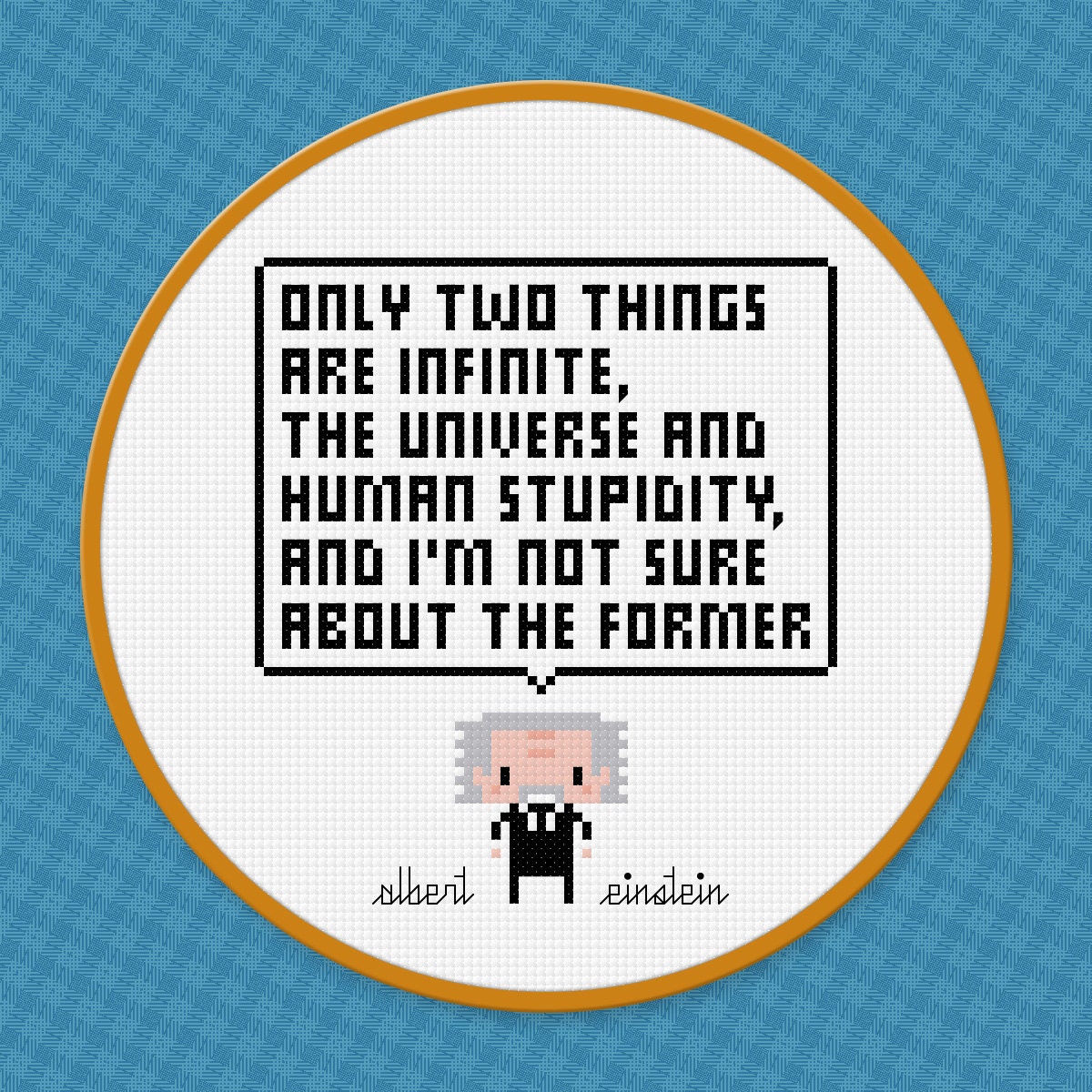 Albert Einstein Quote - Universe - Cross Stitch PDF Pattern Download