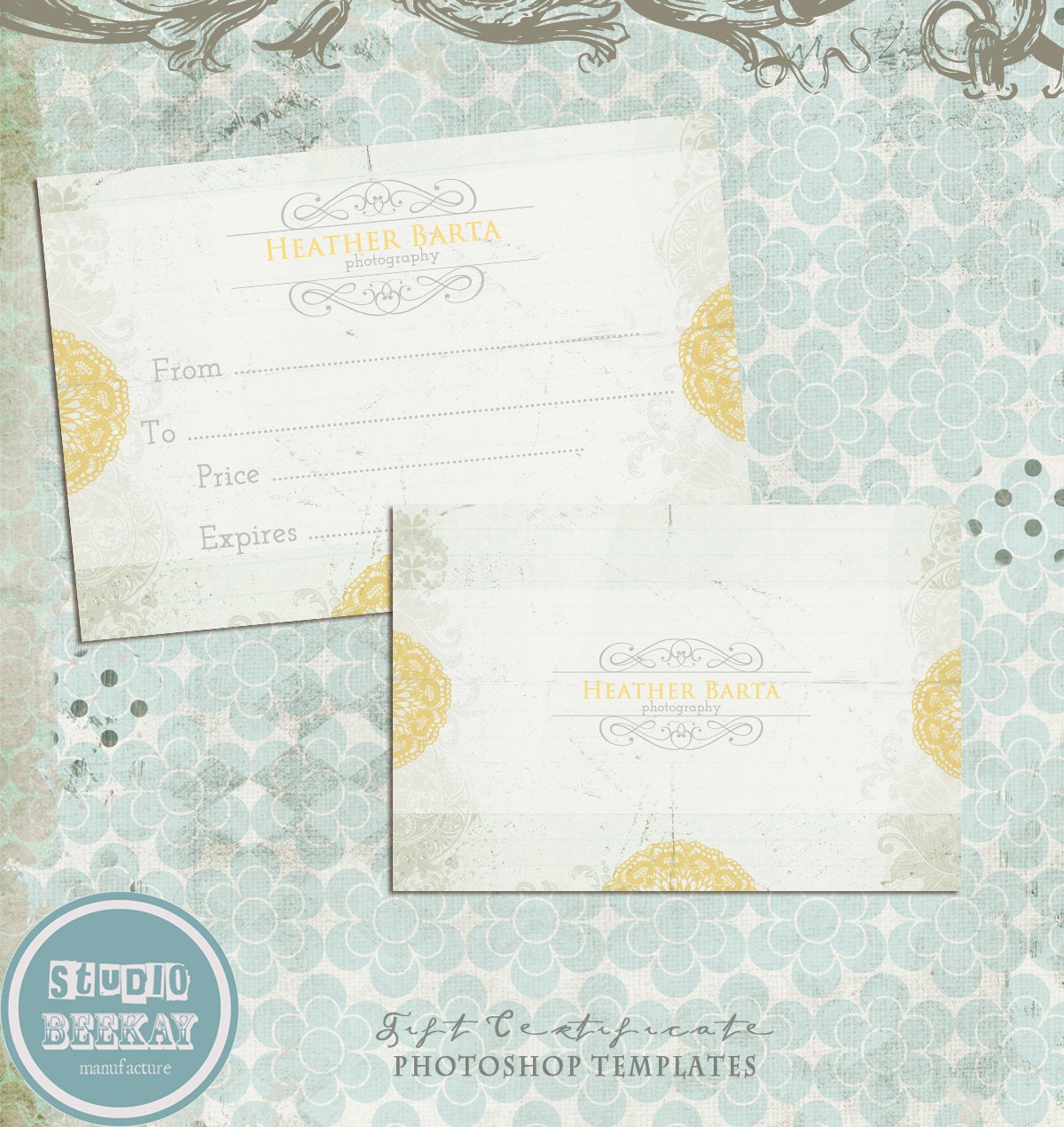 Buy e greeting card templates gifts - Gift Certificate Photo Card Template Photography Templates
