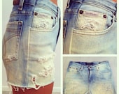bleached & destroyed high-wasited shorts (vintage calvin klein)