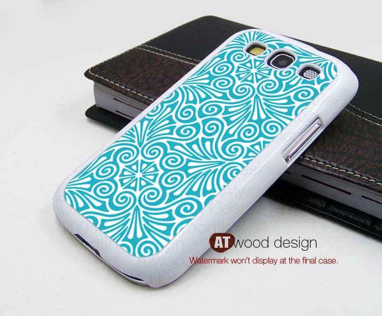 Samsung Galaxy SIII case unique Case Samsung Case Galaxy S3 i9300 Case blue flower graphic design