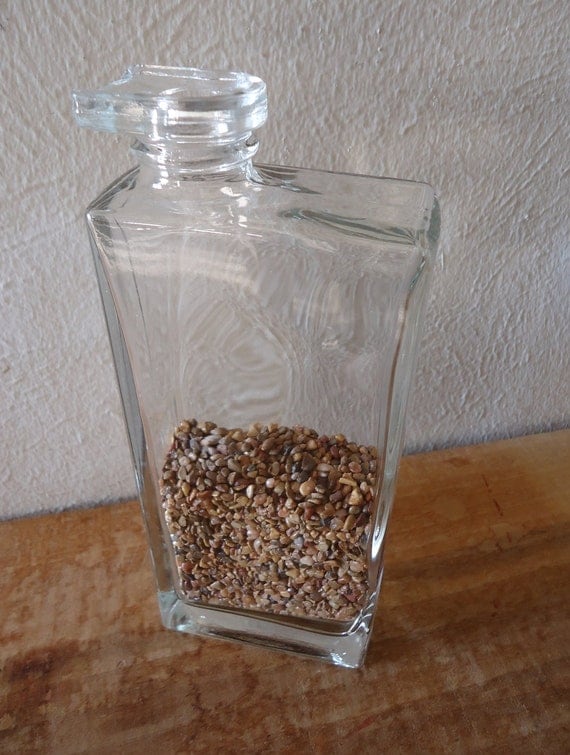 OOaK Unique Thick Rectangular Glass Vase made from Recycled Liquor Bottle