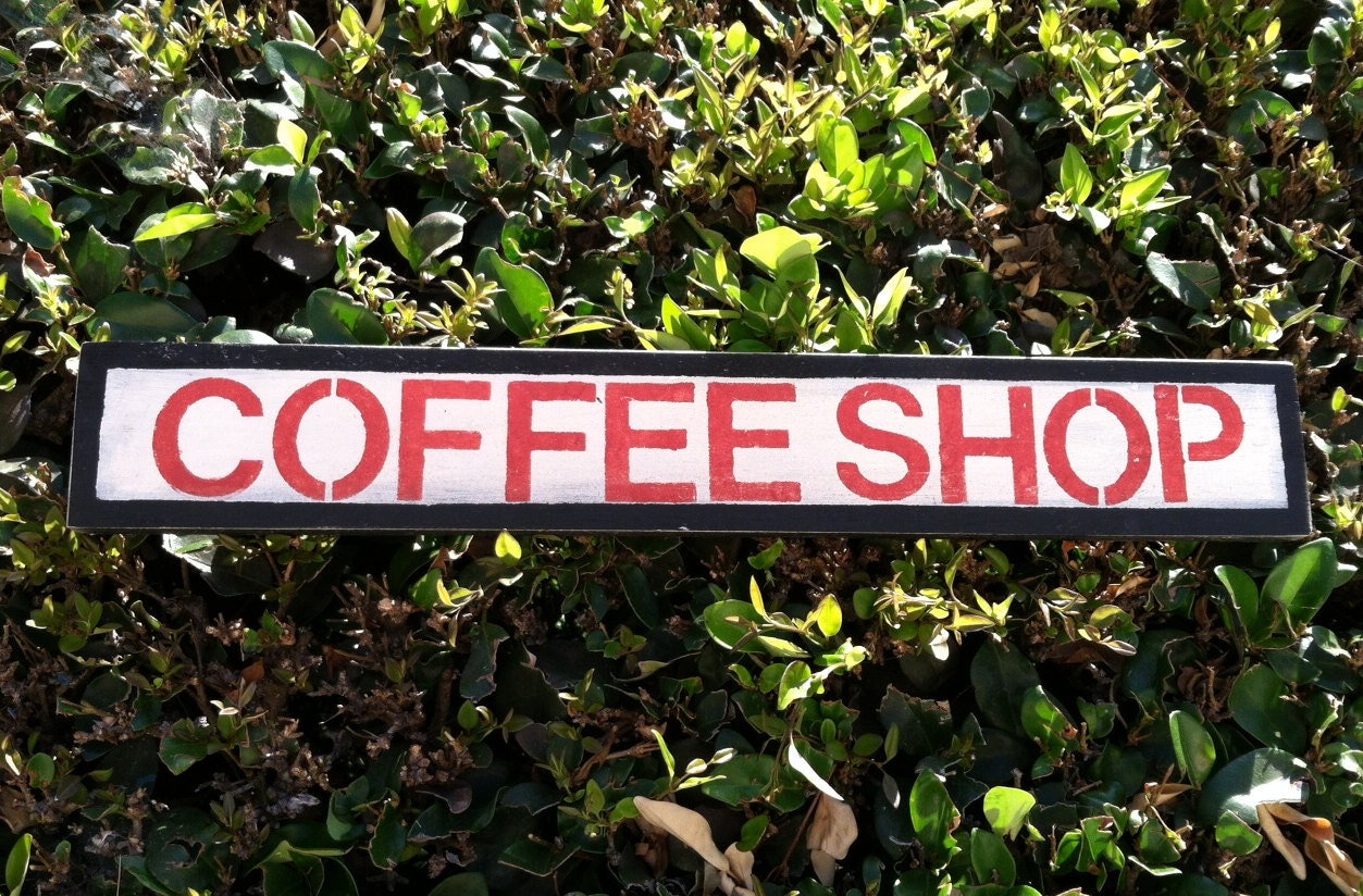 COFFEE SHOP Rustic Wood Retro VIntage Restaurant Sign