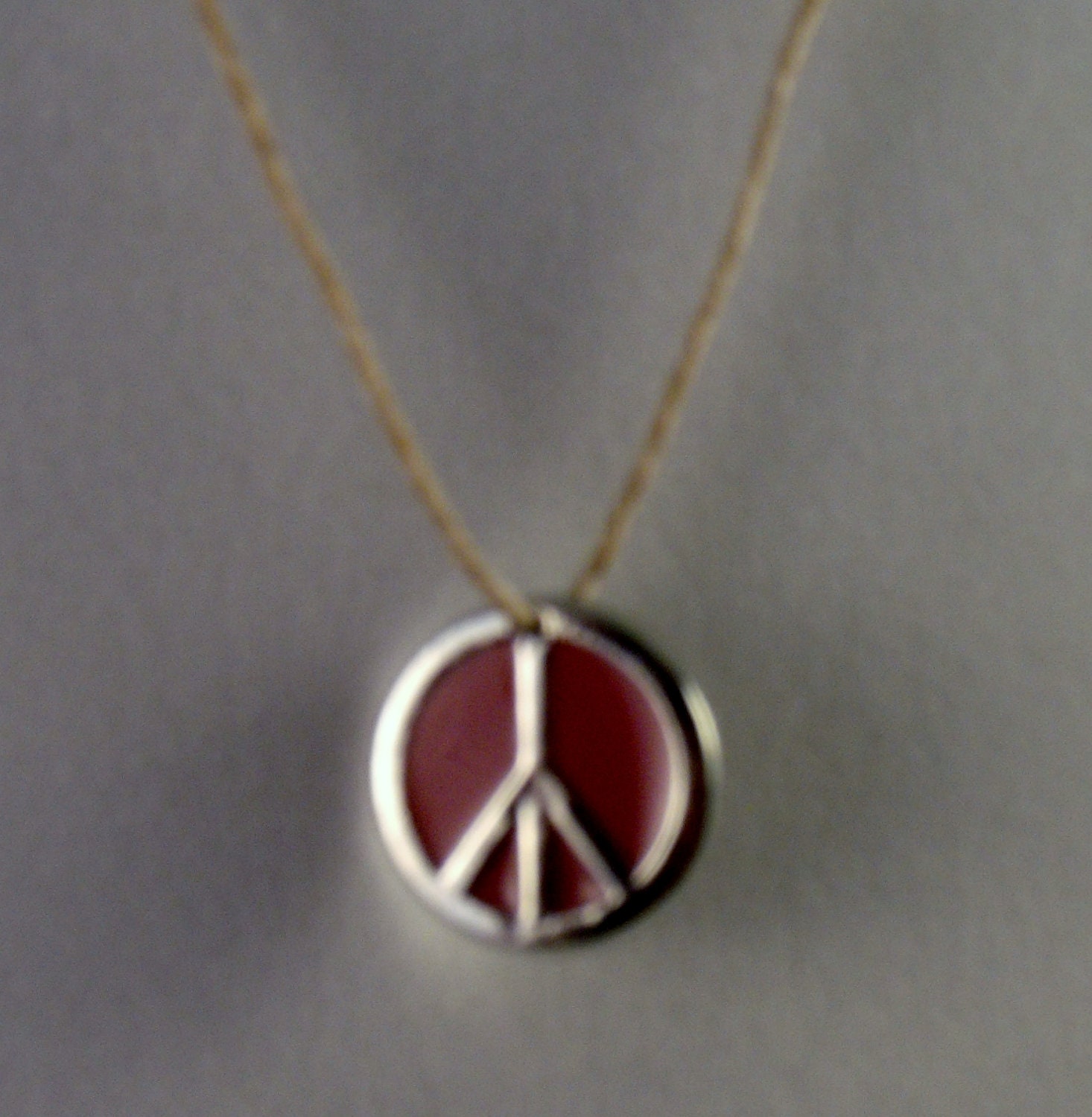 Peace Charm Hemp Necklace