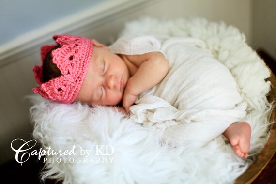 Crown Baby Girl Pink Crown Photo Prop Pink Hat Photography Prop Little Princess Crown