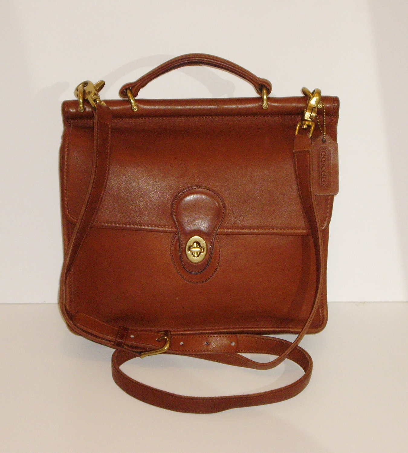 COACH Willis Bag Vintage British Tan Leather door NJVintage4U