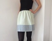 Floral colour-block cotton skirt, elasticated wait, Ethical Fashion.