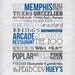 City Typography Prints: Memphis Places (White)