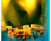 Coffee Cups NYC Winter Christmas Window - 5x7 - Fine Art Photograph