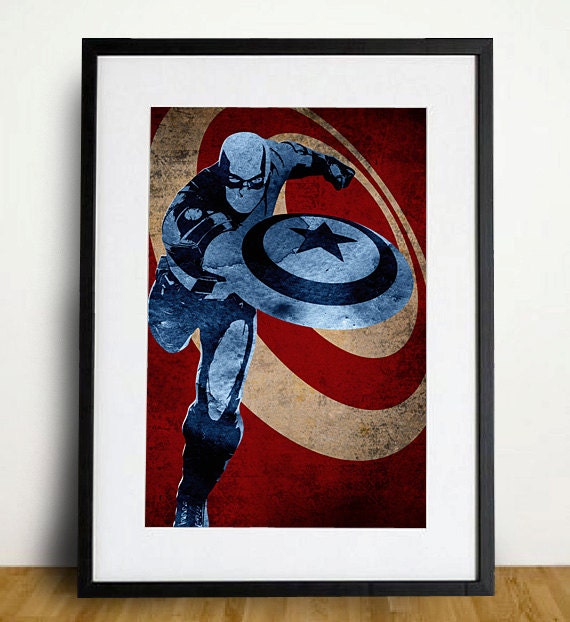 Captain America Retro Pop Art A3 Poster Print