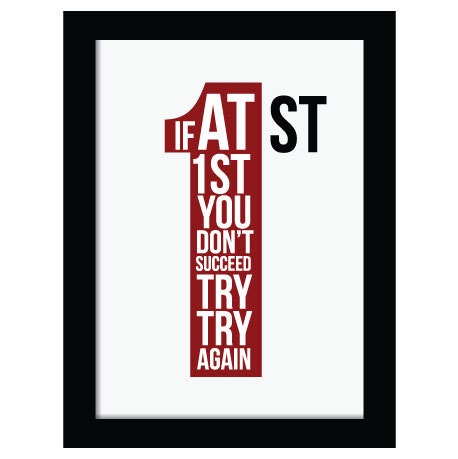 If at first you don't Succeed - A4 - Typographic, sayings print