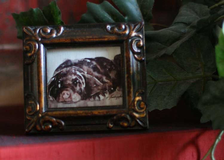 Dog print / Dog art print / puppy art print / watercolor dog painting  / 2 x 3 Small FRAMED dog art print ATC ACEO