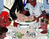 Demon Dinner - Original Art Print by Killtaker