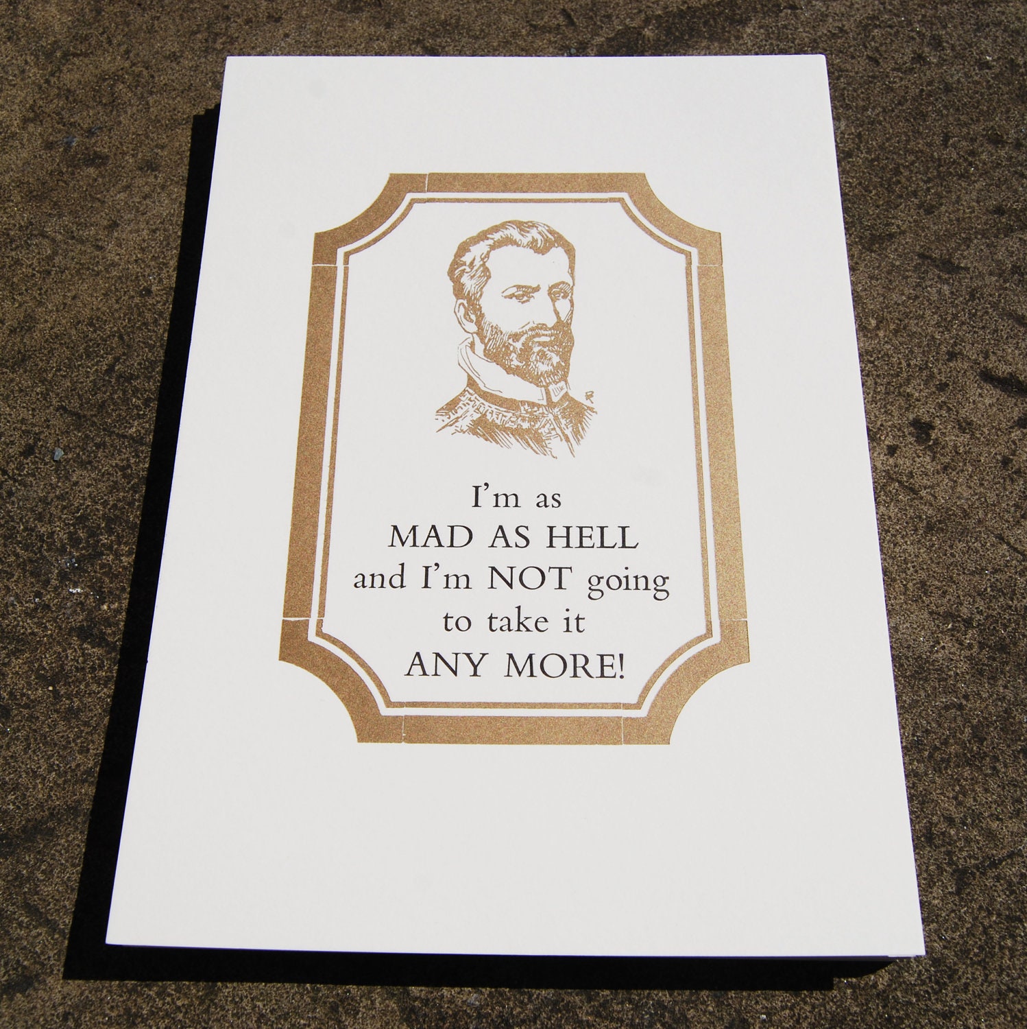 SALE: Mad As Hell Letterpress Print