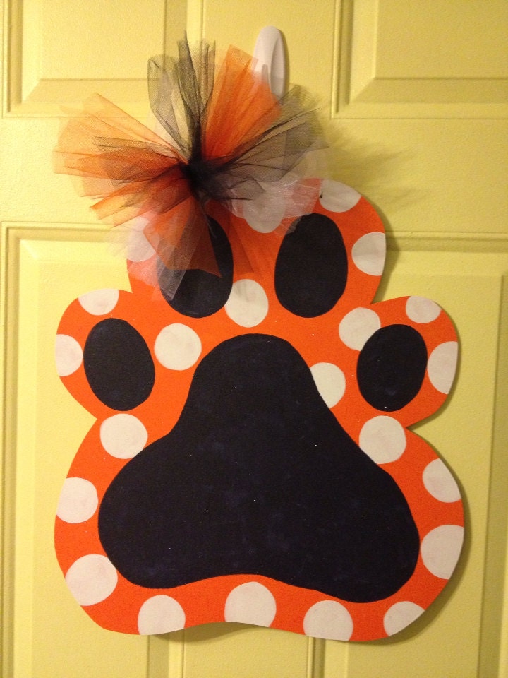Auburn Tiger Paw Door Hanger