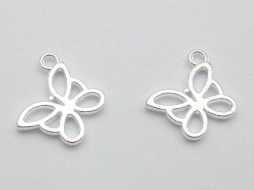 Silver Plated Cute Butterfly Charms Pendants