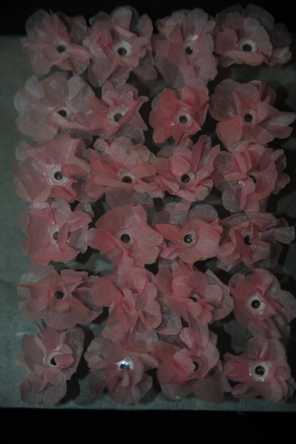 24ct. Handcrafted Paper Flower Push Pins