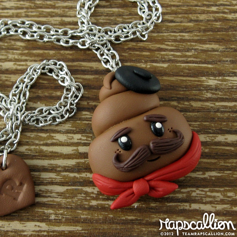 French Poop Polymer Clay Necklace