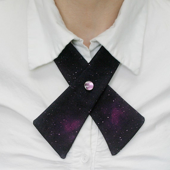 Womens Neck Tie - Galaxy - Magenta