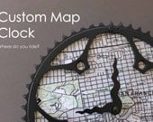 custom map clock - large size