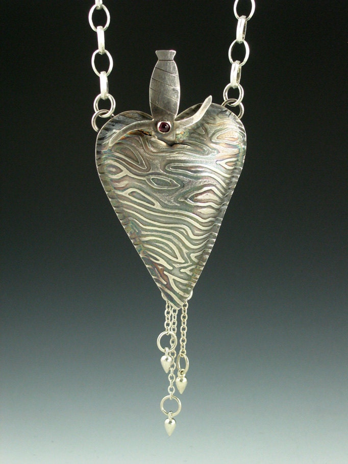 SALE 20% OFF - Love Hurts Heart Necklace, statement piece