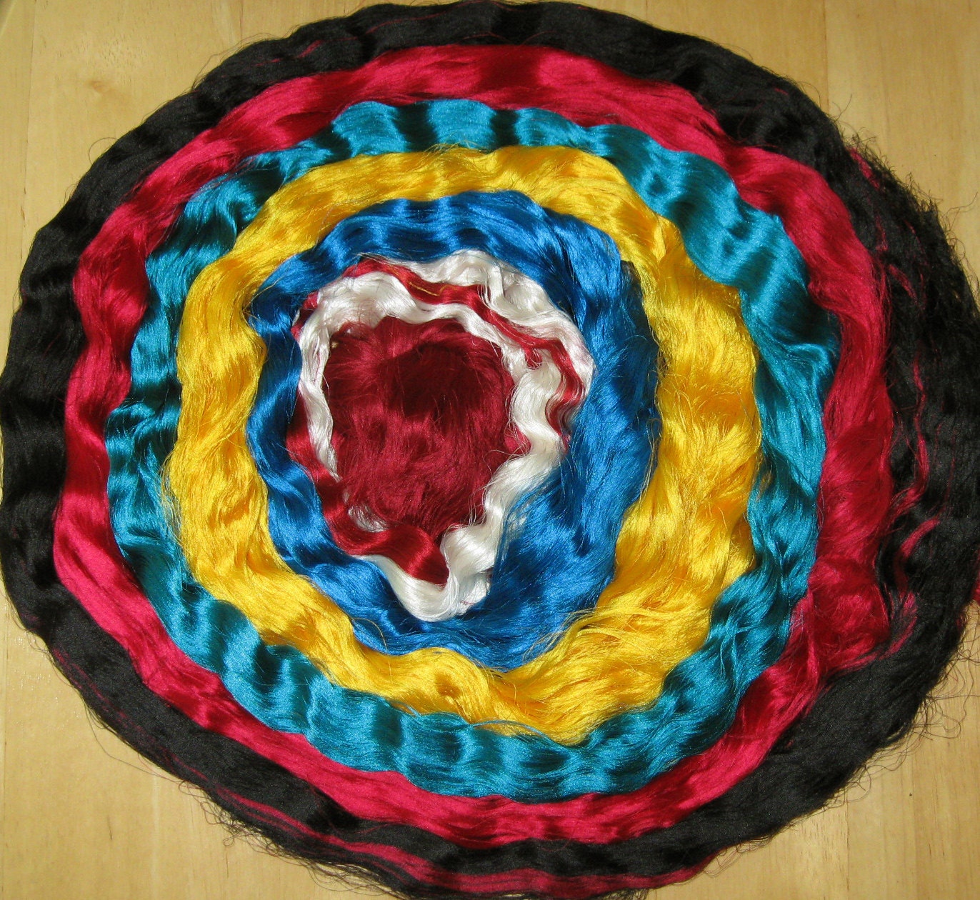 Sari Silk Fiber for Spinning, Papermaking, Doll Hair.  6.1 oz, 170 grams Recycled Loose Fiber, Fair Trade, Grade B