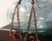 Modern Tribal Wine Crystal Dangle Earrings