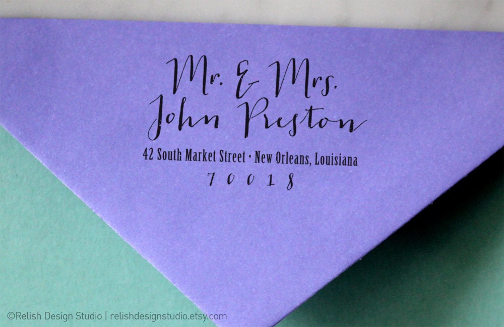 Custom Personalized Calligraphy Rubber Address Stamp-126