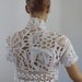 Freeform Crochet Cotton Wedding Shrug - Bolero - OOAK
