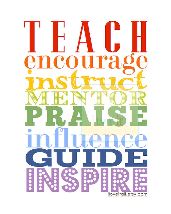 Teacher Rules Gift . Teach Subway Art . Homeschool Classroom Poster Sign 8x10 Back To School Appreciation Gift Primary