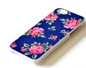 Floral Flower iPhone Case - Roses Navy