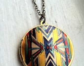 Sunburst Geometric Locket Necklace