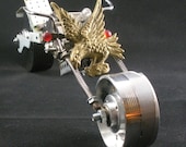 Eagle Warrior Motorcycle  Upcycled art  Assemblage Sculpture Mixed media   Motorbike