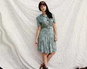 Tropical 1940's Cotton Day Dress