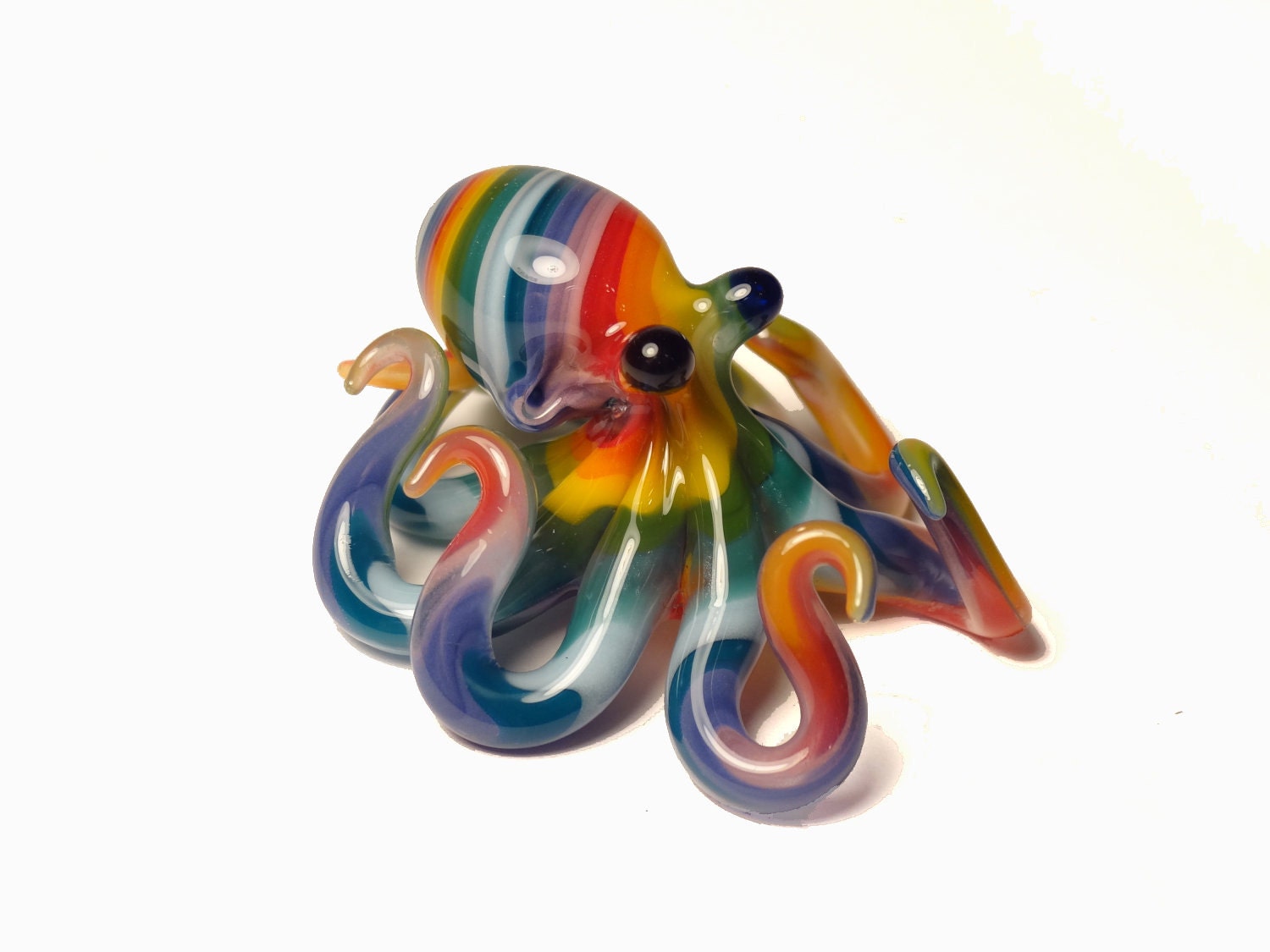 Rainbow Striped Octopus Pendant