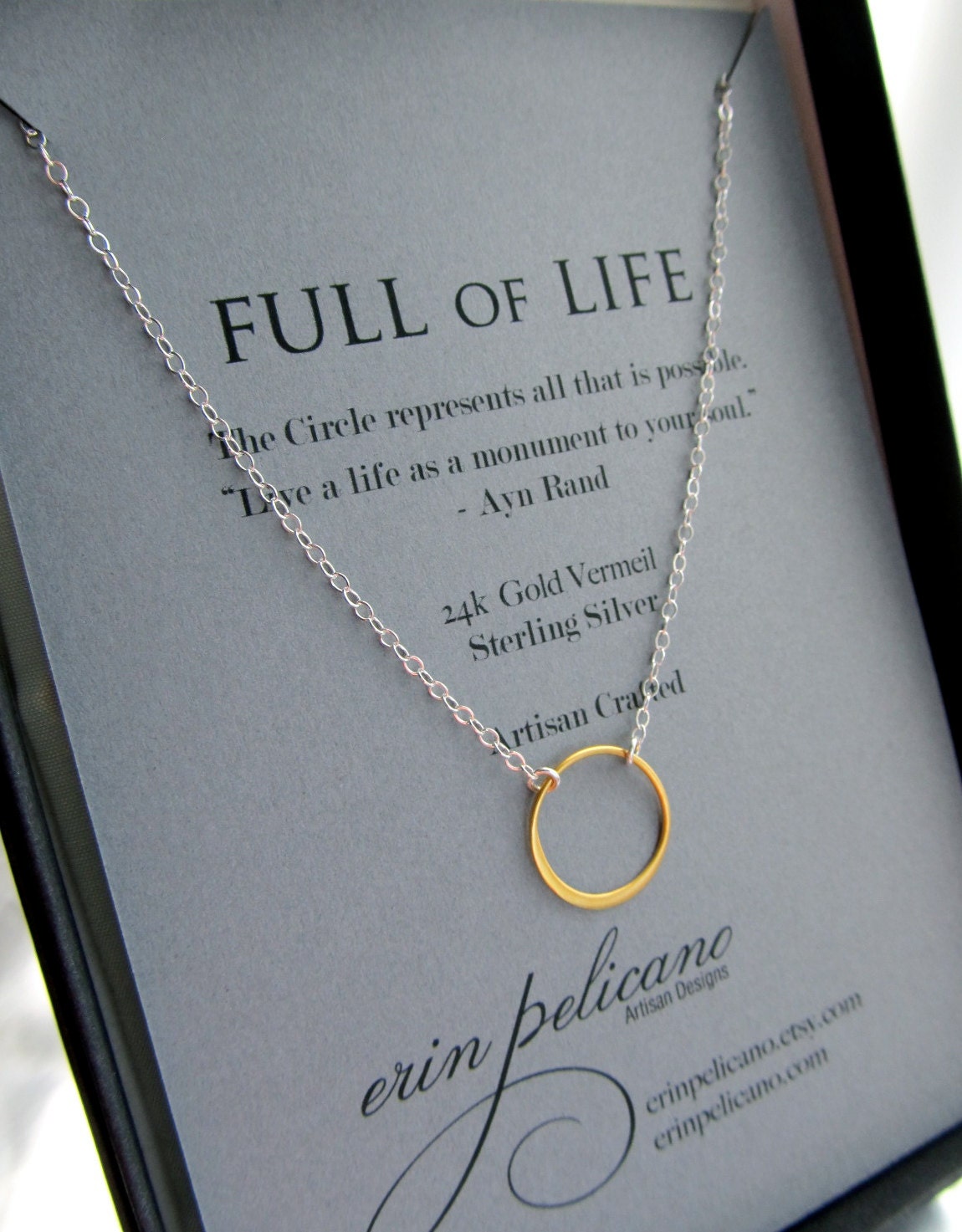 Teacher Gift .Circle Necklace. Delicate Silver and Gold Jewelry. Graduation. Full of Life