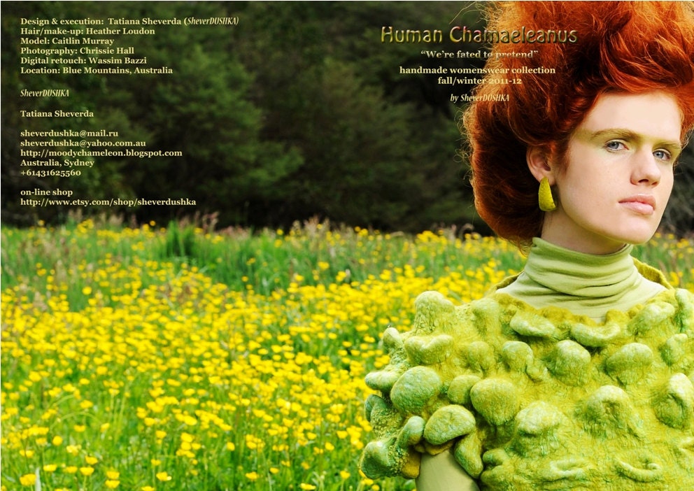 A4 colour print catalog 24 pages with high resolution photos illustrations and sketches - Human Chamaeleanus