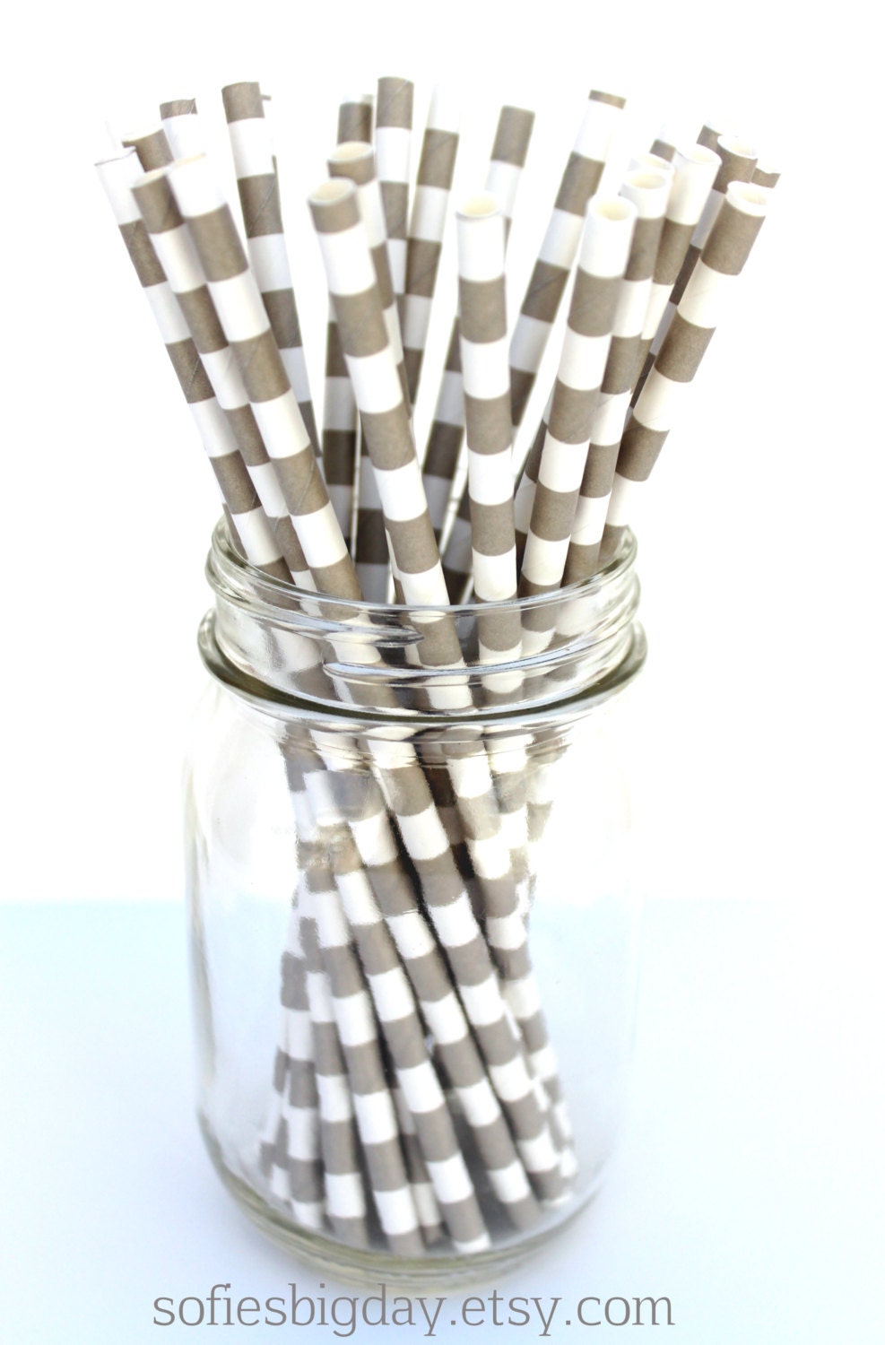 GREY HORIZONTAL Stripe Straws-cake pop sticks-grey straws-chevron stripe straws-stripe paper straws-25 count Il_170x135