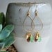 Purple and green quartz earrings - Gypsy earrings - Pearl earrings
