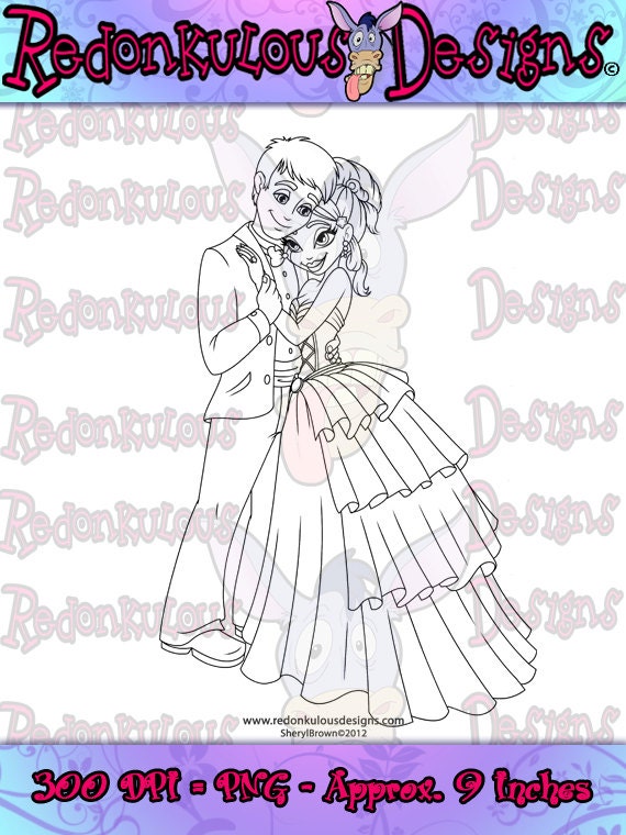 Digital Stamp - Wedding Couple - Digital Image