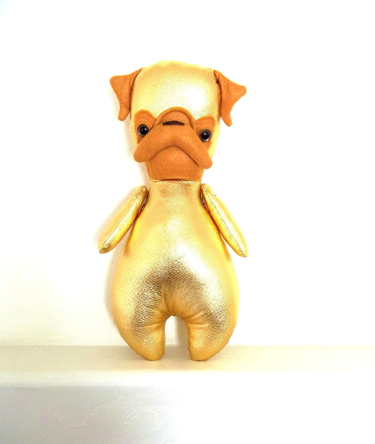 Mon Cher Pug (gold, brown, metallic, yellow, orange, tan) pug dolls