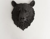 The Nordi - Black Resin Bear Head- Resin Black Faux Taxidermy- Chic & Trendy