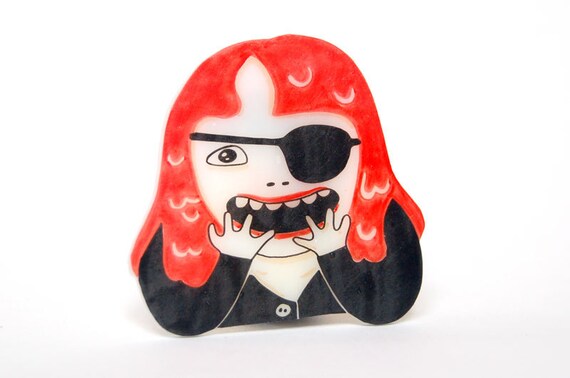 NADINE HURLEY - shrink plastic brooch
